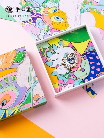 【聯名款】手心裡 天野喜孝授權合作限量版胸針—小骷髏