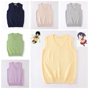 英倫學院風jk制服 cos六花 多色毛衣背心馬甲百搭男女秋冬針織衫