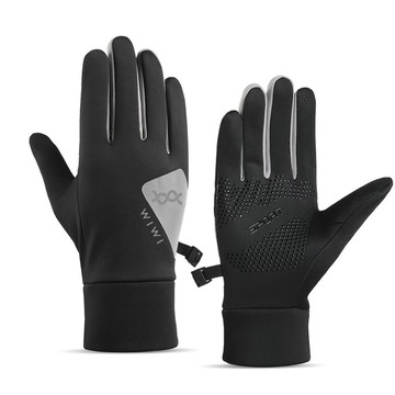 防潑水觸控衝鋒手套(經典黑 中性M-L)