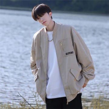 日系復古cityboy外套男2024春秋新款寬松飛行員夾克男士棒球服潮