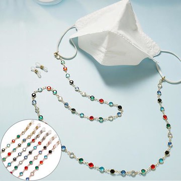 seoul show首爾秀 六色彩鑽兩用口罩掛繩鏈墨鏡平光眼鏡鍊老花近視防丟鍊