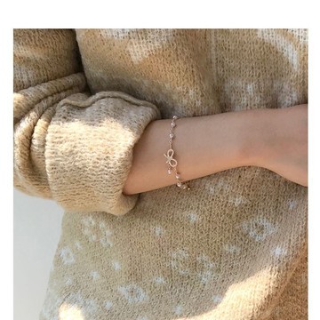 免運🔥少女心蝴蝶結手鍊韓國甜美簡約百搭小衆設計手飾學生閨蜜禮物ins銀飾 手鍊 可調整手鍊 首飾 飾品 手鏈 手鐲 手