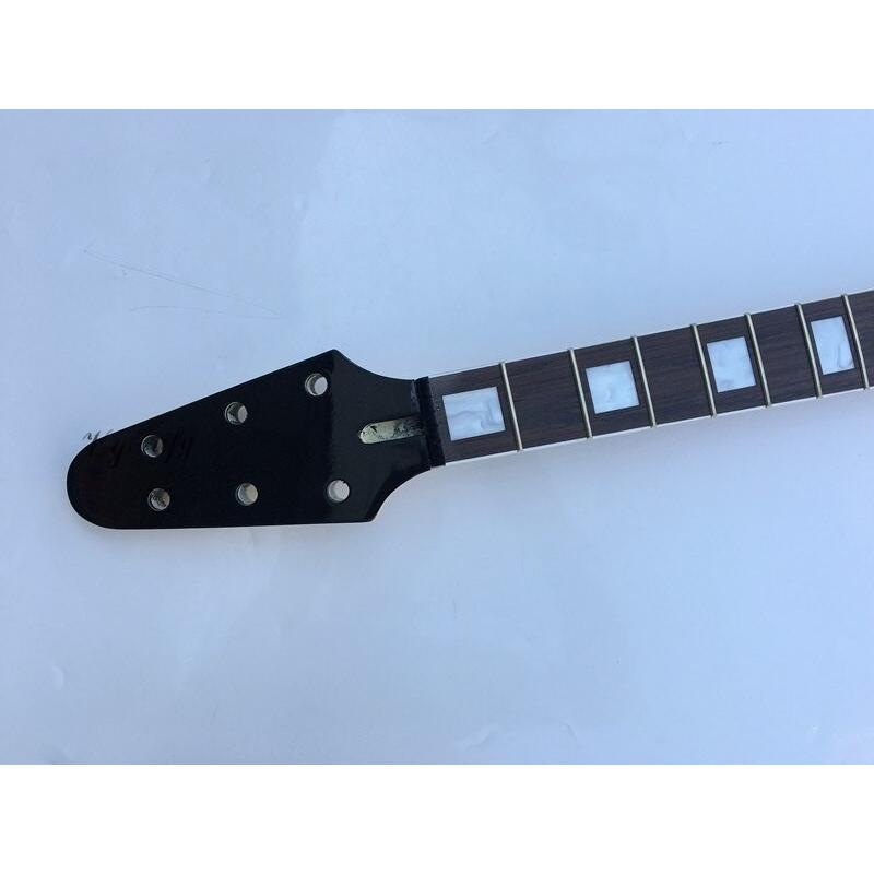 フライングV エレキギター ブラック ヘッド交換用ネック flyingv ギターネックメタル