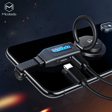 麥多多適用蘋果游戲線手游轉接頭180度彎頭背面語音充電吃雞支架