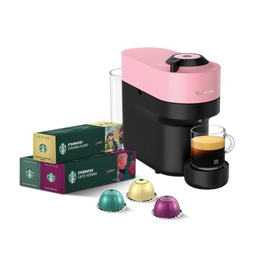 Nespresso Vertuo POP 星巴克® 30顆膠囊組 - 櫻花粉
