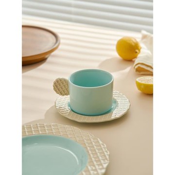 肆月北歐風高顏值拿鐵咖啡杯碟套裝辦公室陶瓷下午茶杯子小眾水杯
