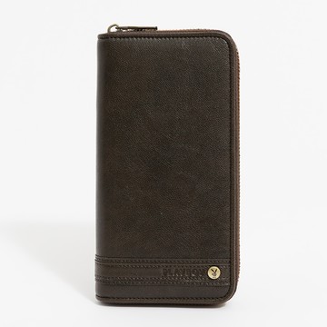 PLAYBOY - 拉鍊長夾  Impeccable系列 - 咖色/152-0311-60-3