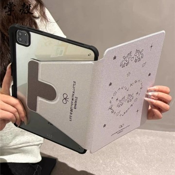 簡約卡通愛心翅膀小馬 360°旋轉支撐平板保護殼 iPad 10 11 12 Air M4 11吋 Pro M5 A16