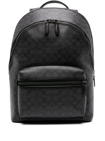 Coach - Charter logo-print leather backpack - men - Calf Leather - One Size - Grey