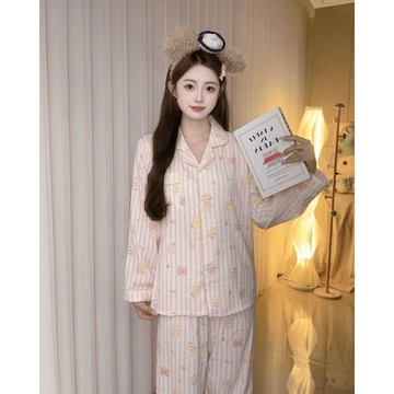 長袖睡衣套裝 雲朵家居服 長袖長褲睡衣 家居服套裝 可愛少女睡衣 秋季居家 空調服 睡衣女 家居服女 可外穿家居服