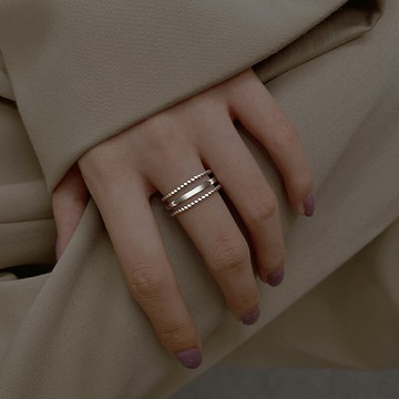 925純銀戒指女夏2021年新款潮簡約冷淡風多層食指戒ins嘻哈中指戒