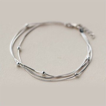 925純銀手鍊 手環-韓版簡單個性設計生日情人節禮物女飾品73dp10【獨家進口】【米蘭精品】