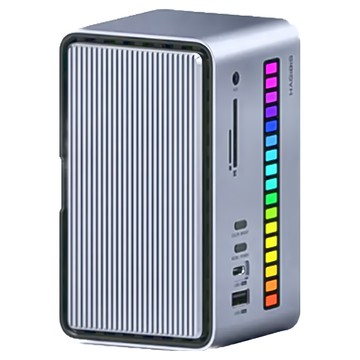 HAGiBiS 桌面式Type-C多功能節奏燈擴充器18合1 U100Ultra Type-C接口 PD充電 鋁合金外殼  單色  1個