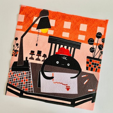 X貓手織造 極超細纖維方巾 IZZY插畫全版全彩印刷 - 興趣