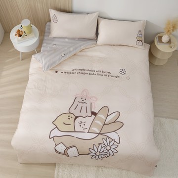 【The Butters奶油家族聯名款】(單人/雙人/加大) / 60支抗菌天絲™兩用被床包組 / 奶油麵包店 / DON