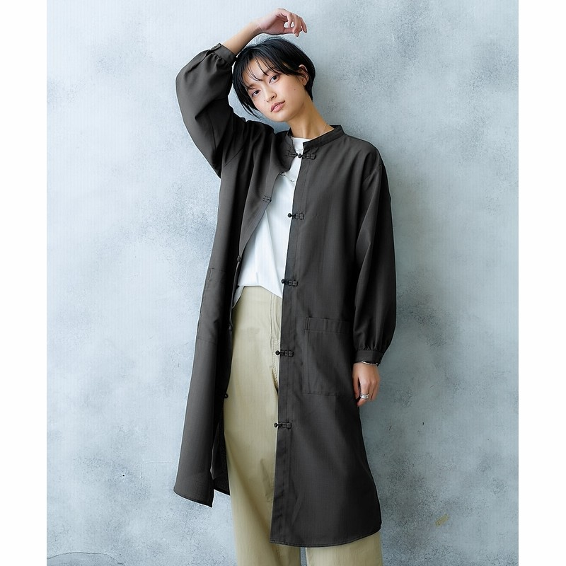 チャイナボタンワンピース ゆったりワンピース ワンピース Dress 通販 Lineポイント最大get Lineショッピング