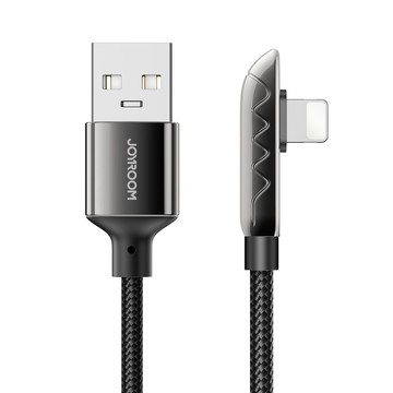 JOYROOM 機樂堂 暢玩手遊充電線 L型彎頭線 Lightning Type-C接頭 鋅合金編織 手遊車用補電