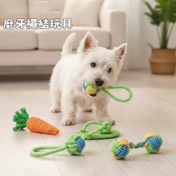 狗狗玩具套裝 小狗繩結玩具 狗狗互動玩具 幼犬磨牙神器 磨牙潔齒 寵物解悶自嗨玩具 柯基金毛玩具 泰迪比熊拔河玩具 耐咬