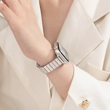 隔日到貨 apple watch S11 10 9 8 7 se3全系列錶帶 竹節金屬錶帶 蘋果手錶腕帶 42 46mm
