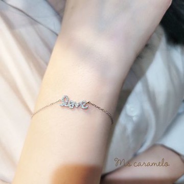 【焦糖小姐 Ms caramelo】925純銀鍍K白 LOVE手鍊
