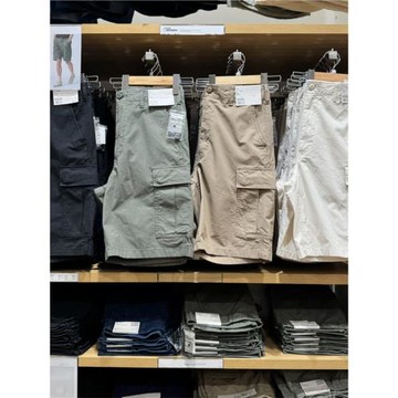 日單24春夏新款男裝女裝工裝短褲戶外露營休閑直筒運動中褲469053