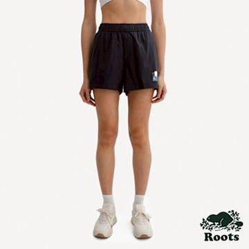 Roots女裝- SPRING DREAMING 平織短褲-石墨黑