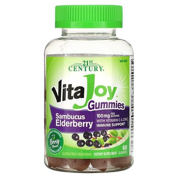 21st Century, VitaJoy 軟糖、接骨木、60 塊素食軟糖