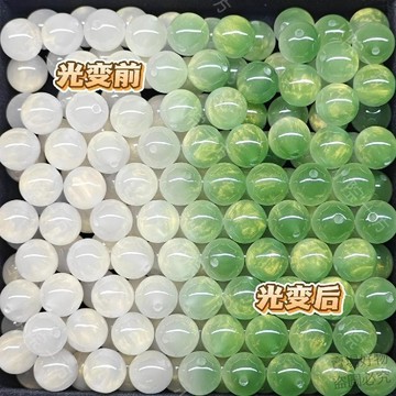 潮流好價🔥春夏新款鎏金紫外線變色樹脂珠子不掉色diy手工串珠手鍊材料散珠x81q