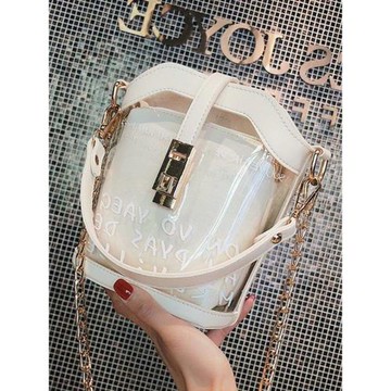 新款網紅仙女包透明果凍包鏈條迷你單肩斜挎包潮流女包學生包簡約