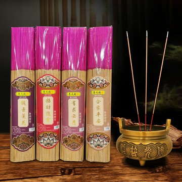 國天香無煙供香簡裝實惠環保天然竹簽香檀香沉香室內把香有求必應