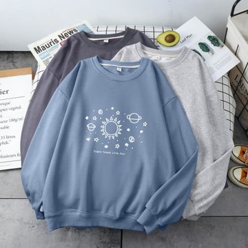 圓領薄款衛衣女2025春秋新款胖mm大碼寬松顯瘦無帽外套長袖上衣服