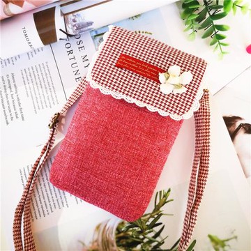 放手機袋子女包布袋 裝手機包2025新款花布手機袋 斜挎迷你小挎包