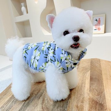 花朵棉馬甲寵物狗狗泰迪博美比熊服裝雪納瑞衣服小型犬貓咪秋冬款