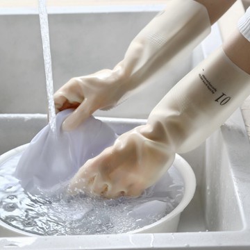 夏季丁腈洗碗手套家務廚房耐用型橡膠家用女洗衣服刷碗加厚膠手套