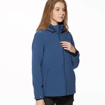 WILDLAND荒野-女三層類防水超潑保暖外套牛仔藍