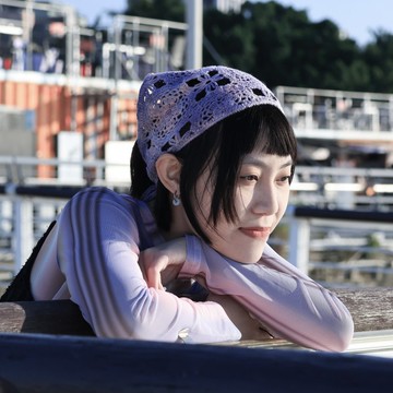 紫藤 手染編織三角髮帶 編織三角頭巾 職人手工染製