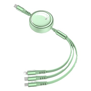 HONDONI 100W超級快充 3合1伸縮充電線 居家辦公外出好幫手 小編體驗發現真好用  1個  煙波綠