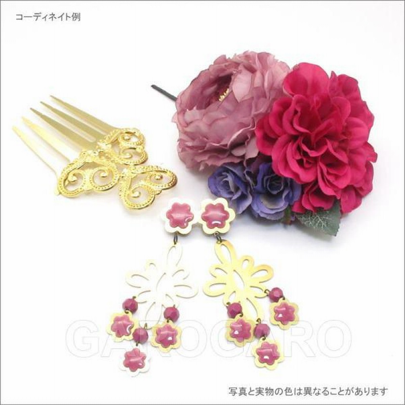 国内在庫 大輪のバラ Sara サラ <br> フラメンコ用 スペイン直輸入 スペイン製 メタルのペイネタ(緑)&大輪バラ髪飾り(緑)