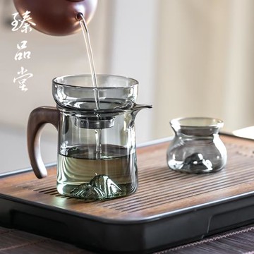 臻品堂 玻璃公道杯耐熱加厚泡茶分茶器茶漏茶海套裝功夫茶具公杯