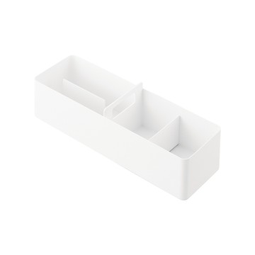 日本【YAMAZAKI】tower手把分隔收納籃(白)