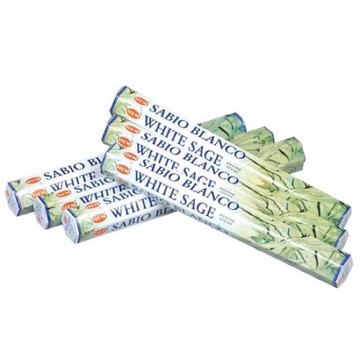 [綺異館] 印度香 白鼠尾草 線香 淨化磁場 能量提昇 HEM white sage 買 10送 1