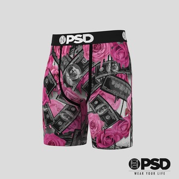 【PSD Underwear 官方旗艦店】FLORAL- 平口四角褲 -玫瑰之戰-黑色