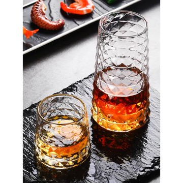 網紅無鉛玻璃威士忌杯烈酒杯洋酒杯創意寶石家用水杯飲料果汁杯