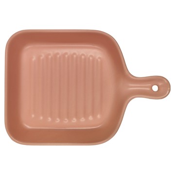 Homely Zakka 北歐創意陶瓷單柄烤盤/牛排盤/沙拉盤  粉色  22cm x 15.5cm x 3.5cm  1個