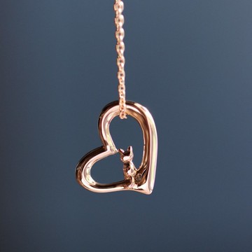 K18 貓咪愛心項鍊