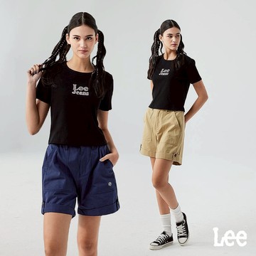 Lee 工裝風休閒短褲 女 深藍 卡其 LB521005