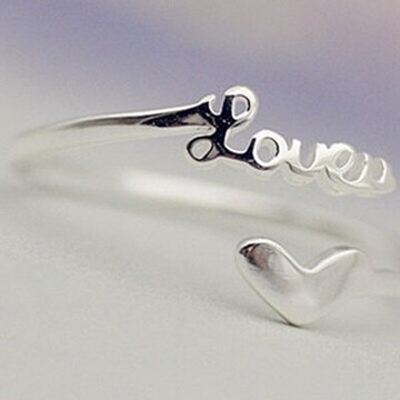 現貨+預購 925純銀戒指 銀飾-字母愛心造型時尚迷人流行母親節生日情人節禮物女配件73ae58【獨家進口】【米蘭精品】