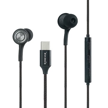 [RONEVER] TYPE-C鋁合金入耳式耳麥 MOE359 鐵灰