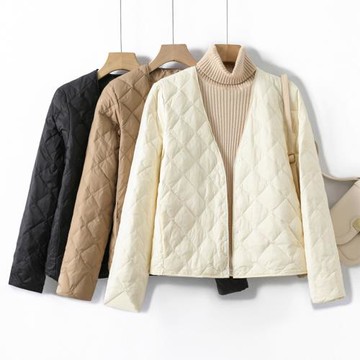 任-【10衣綾】V領百搭保暖夾棉外套(百搭/透氣/舒適/3色可選/M-2XL/KDCQ-9057)