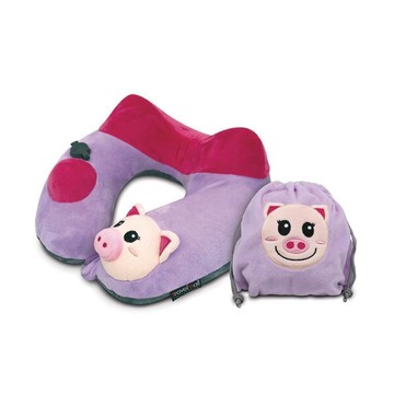 Travelmall 專利3D按壓式充氣頸枕-小豬